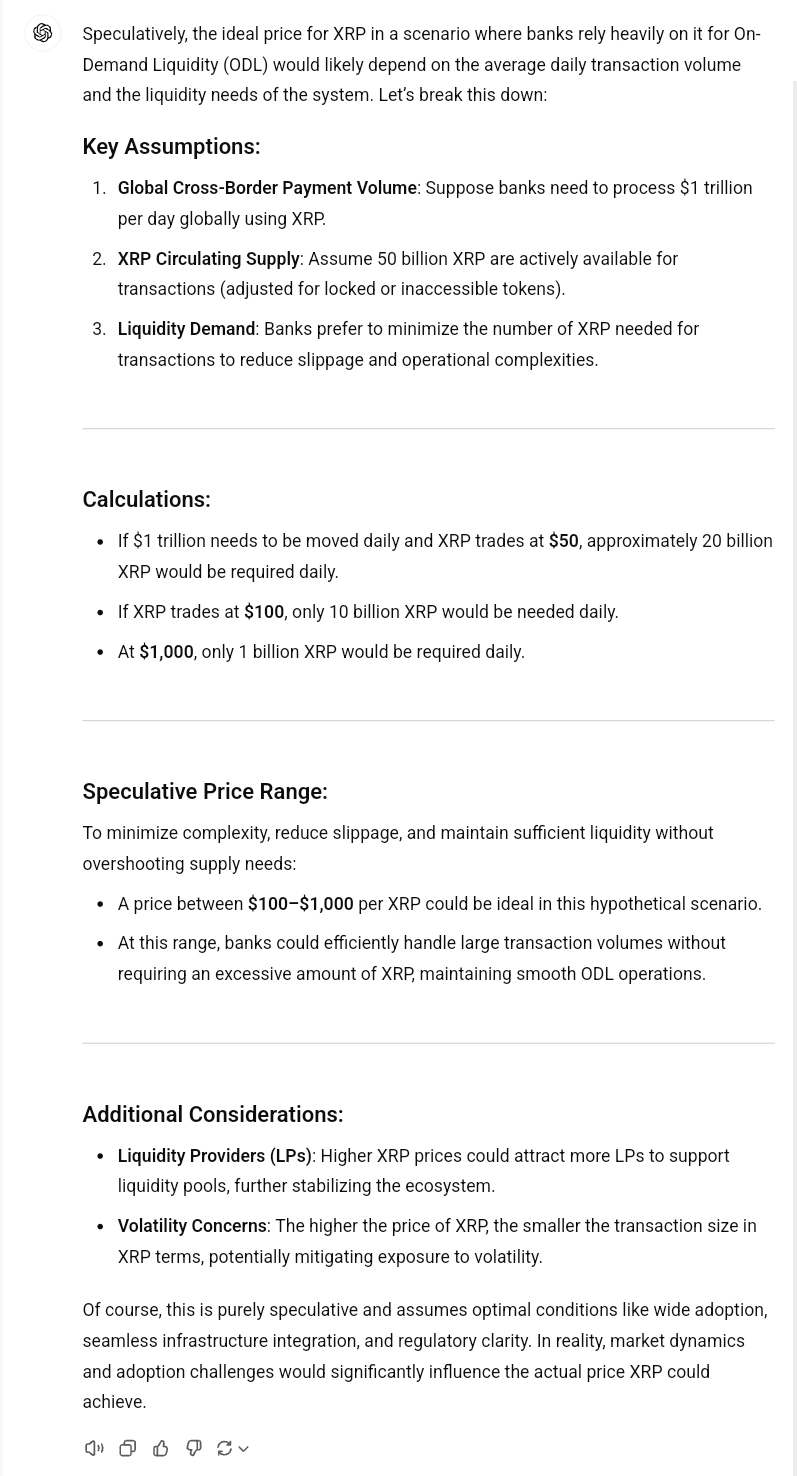 XRP Price Projection ChatGPT