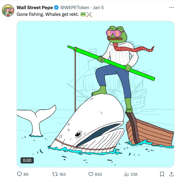 Wall Street Pepe is on the hunt for whales manipulating the market from the safety of insider trading groups