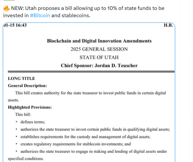 Utah Bitcoin bill