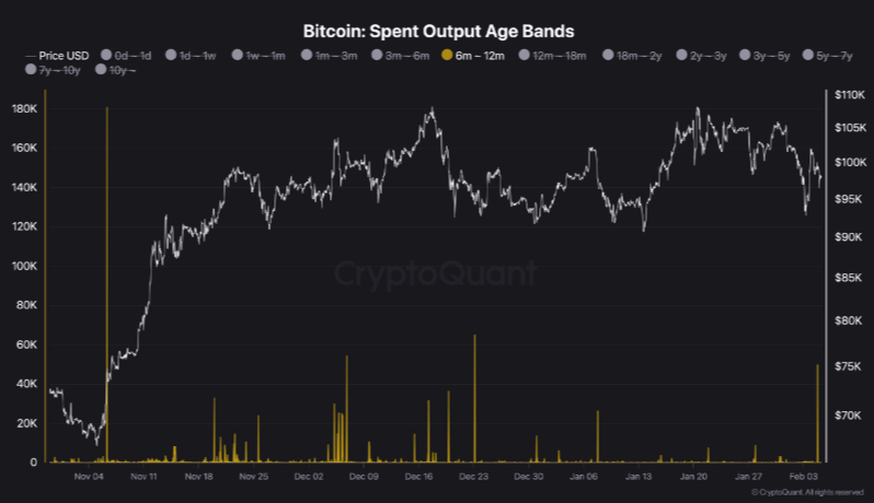 Bitcoin Spent Output Age Bands Chart