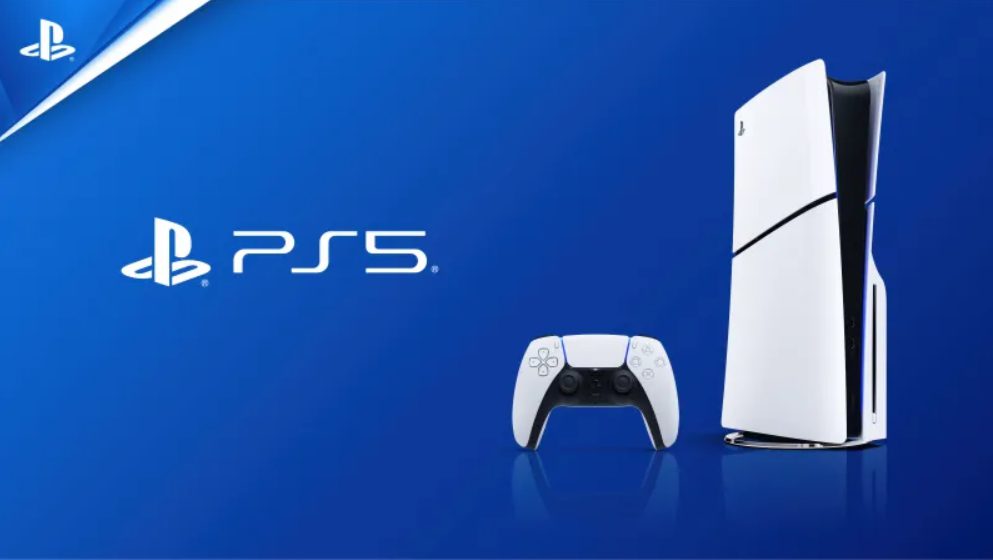 PS5 Console Blue Background