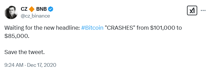 Binance Founder CZ on X