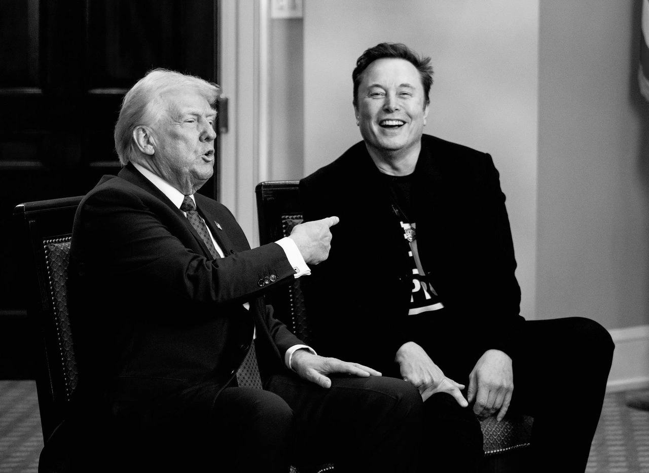 Photo of American president, Donald Trump and ELon Musk, Tesla CEO and DOGE head