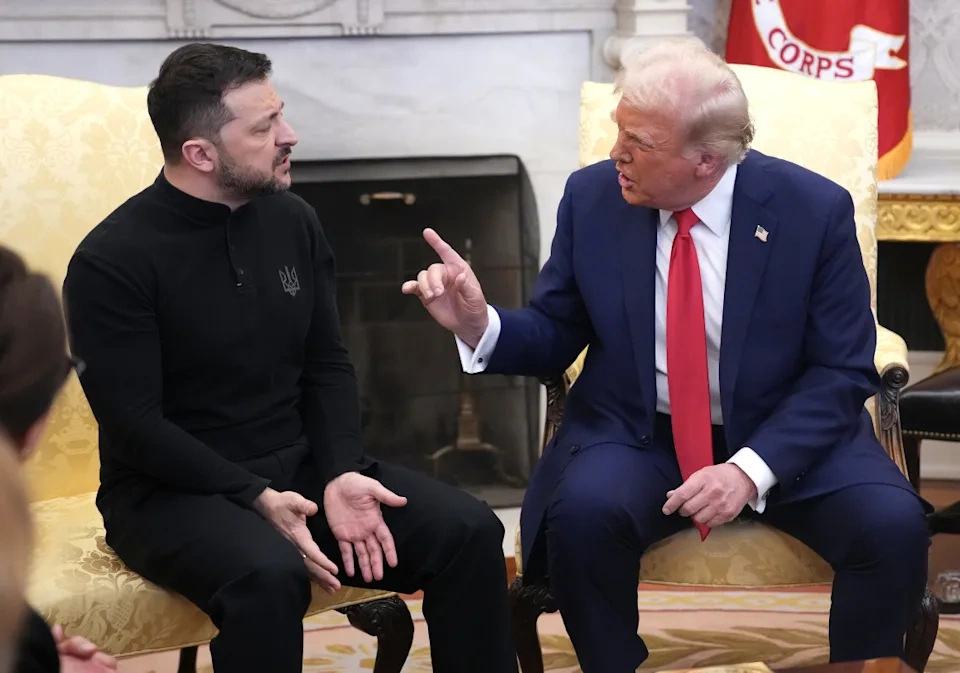 Donald Trump and Volodymyr Zelensky argue during their Oval Office meeting on February 28, 2025